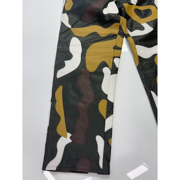 NWT Supreme Camo Cowhide Leather 5-Pocket Pant Mid Rise Multicolor Mens Size 32 - Picture 6 of 12